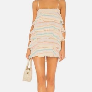 Lovers and Friends Liv Dress Striped Ruffle Mini
